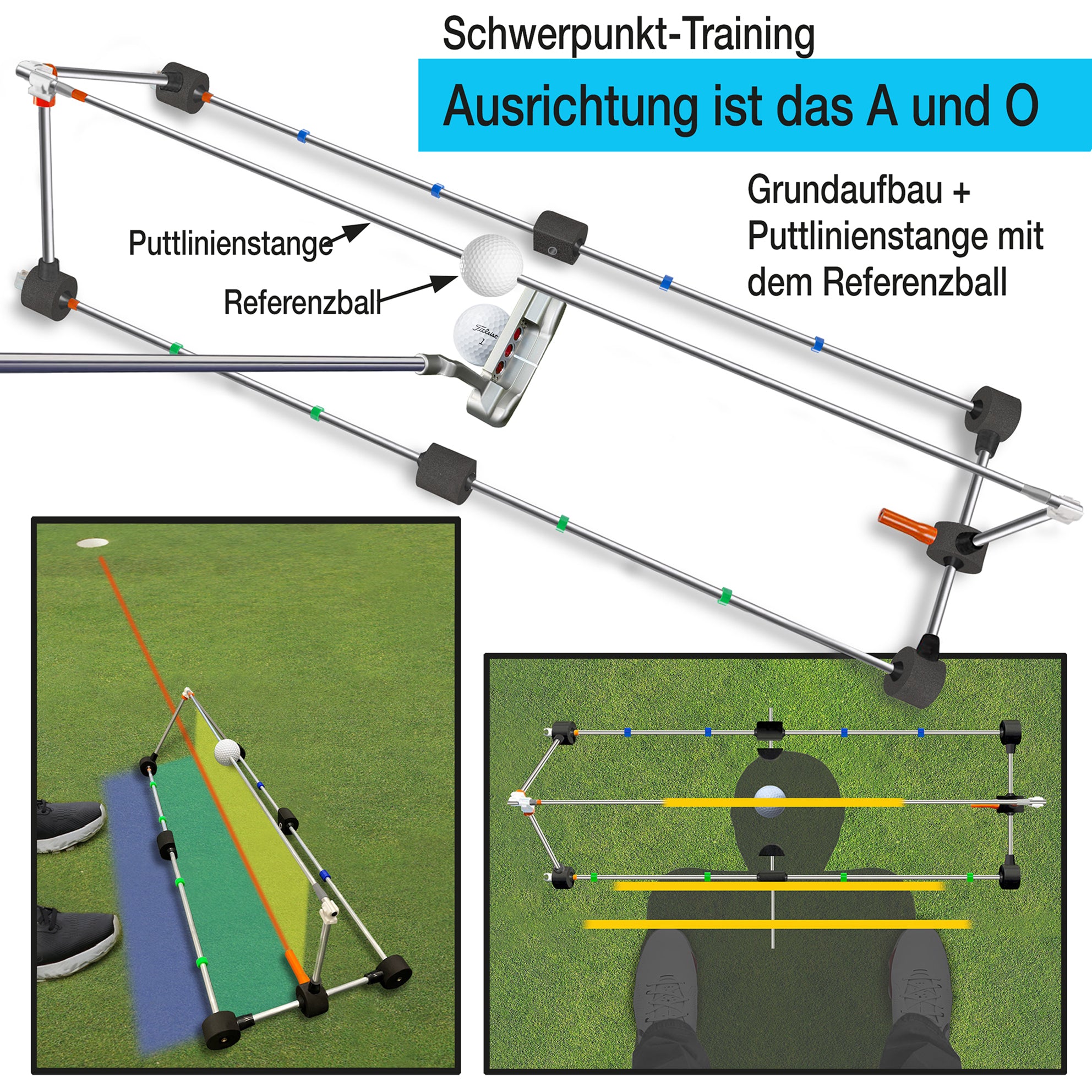 „BirdiePod Classic Putting-Trainer zur Verbesserung der Ausrichtung.“