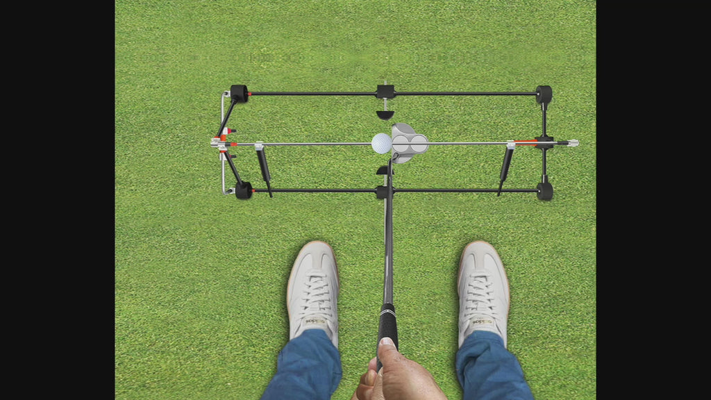 „Golftraining mit dem BirdiePod Black Edition zur Analyse und Optimierung der Puttbewegung.“
