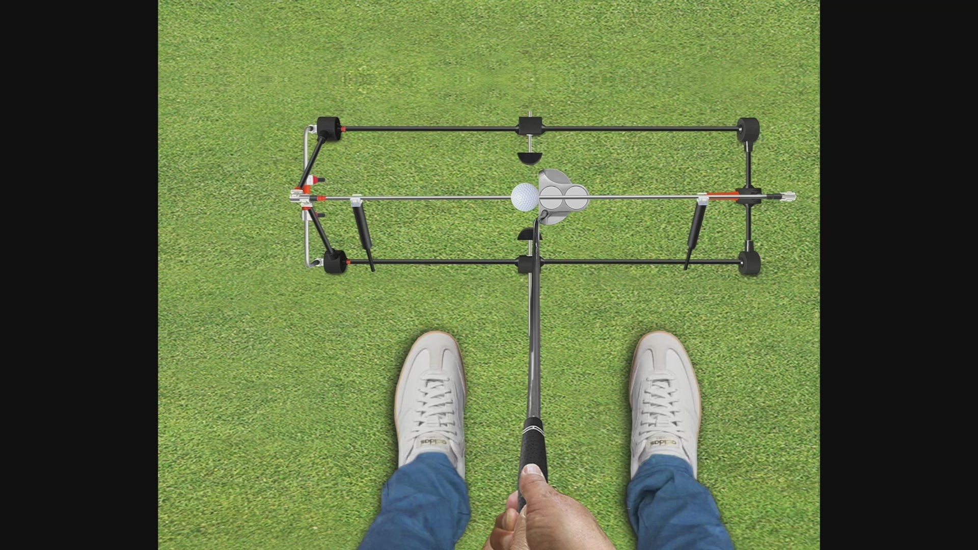 „Golftraining mit dem BirdiePod Black Edition zur Analyse und Optimierung der Puttbewegung.“