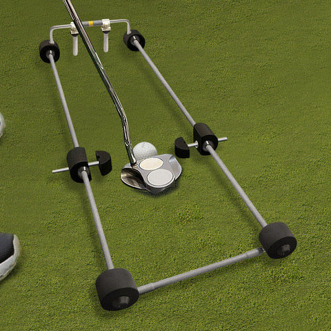 „BirdiePod Jet Trainingsgerät in Grau für Golfer zur Verbesserung von Puttlinie, Kontrolle und Präzision.“